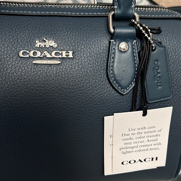 💙 “Last One”Coach Rowan Satchel Silver/Denim - Picture 2 of 15